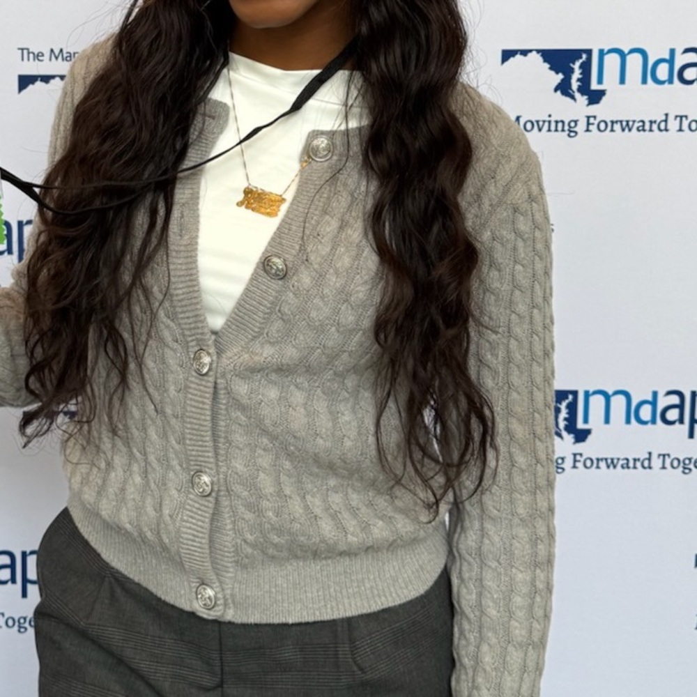 Gray Cable Knit Sweater